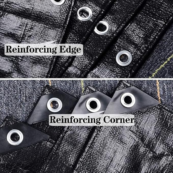 Tarp Heavy Duty Waterproof 14x16ft,TEZONG Black Tarp 16MIL Plastic Tarpaulin Outdoor Tarp Cover for Emergency Rain,Patio Furniture,Wood,Roof,Camping,Car,Pool