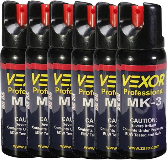 Vexor Pepper Spray Maximum Police Strength, Up to 15 -Foot Range, Twist Top Safety for Quick and Accurate Aim, Protection for Women and Men