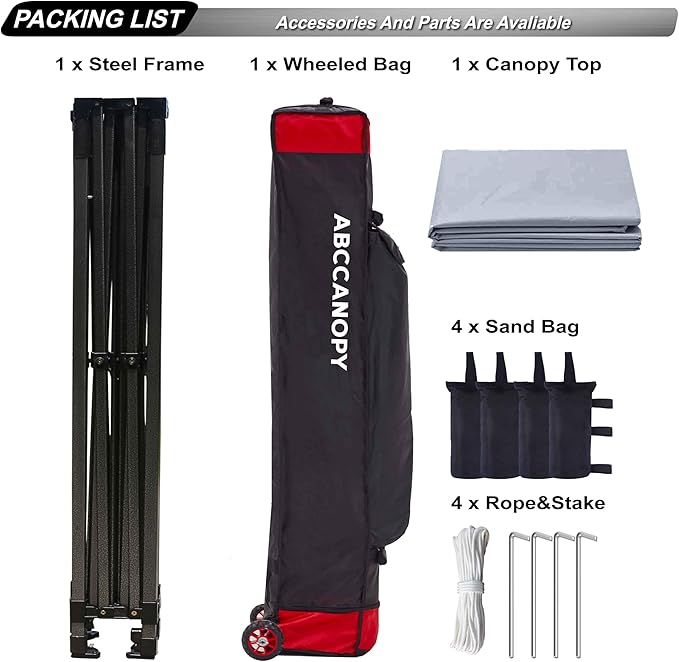 ABCCANOPY Patio Pop Up Canopy Tent 10x10 Commercial-Series (Gray)