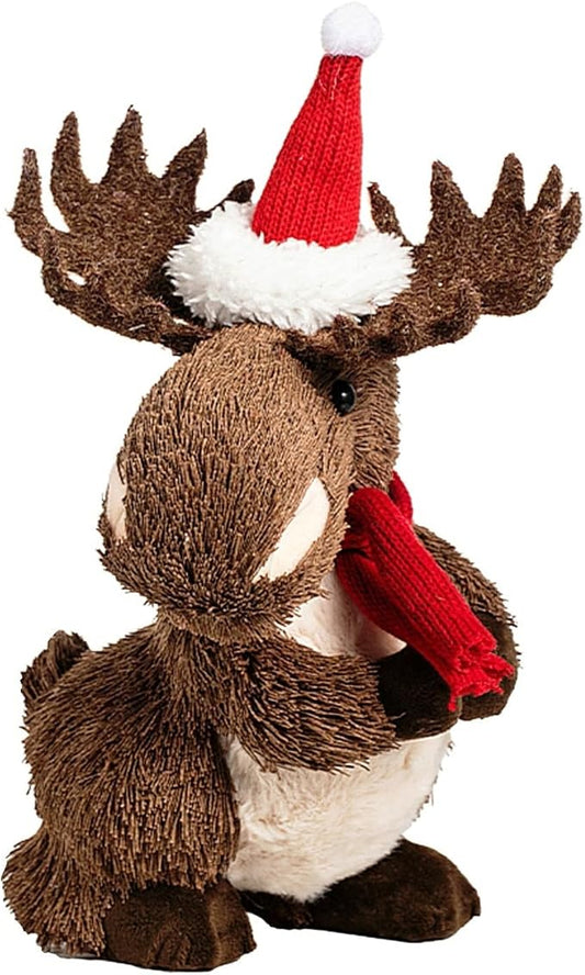 naturevibe 10.8 Inches Sisal Moose Figurine for Rustic Christmas Decorations, Woodland Animals with Holiday Accent as Christmas Table Decor or Farmhouse Decor