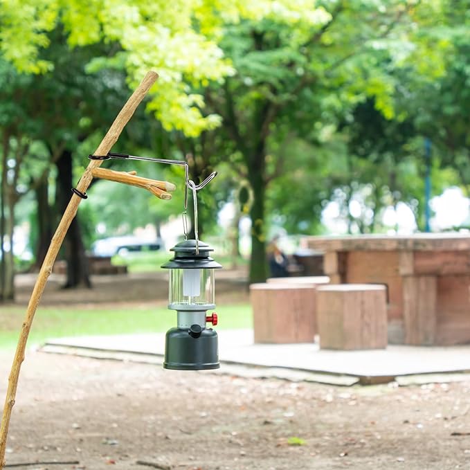 4 Pack Camping Lantern Hook Hangers, 10" Outdoor Lamp Hanger Stand, Stainless Steel Non-Slip Tent Light Pole Hook, Portable Water Bottle Holder Bracket for Camping Hunting Fishing Hiking