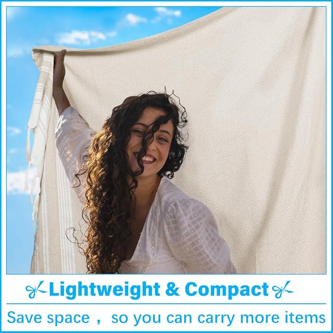 Oversized Turkish Beach Towel Blanket XXL Cotton Sandproof Towels Boho Woven Extra Large Big Sand Free Giant Throw Blankets Huge Quilt XL Picnic Camping Necessities Cloud for Adult Gifts