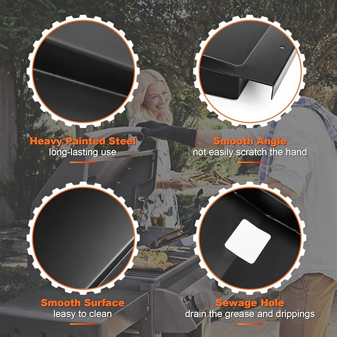 for Weber Grease Tray 69803 for Weber Spirit 2 Burner 210 and 220 Grills Made in 2013 and 2014, Grease Tray for Weber Spirit E-210 220 E-215 S-210 S-220 with 67047 Catch Pan 10PCS Aluminum Foil Liner