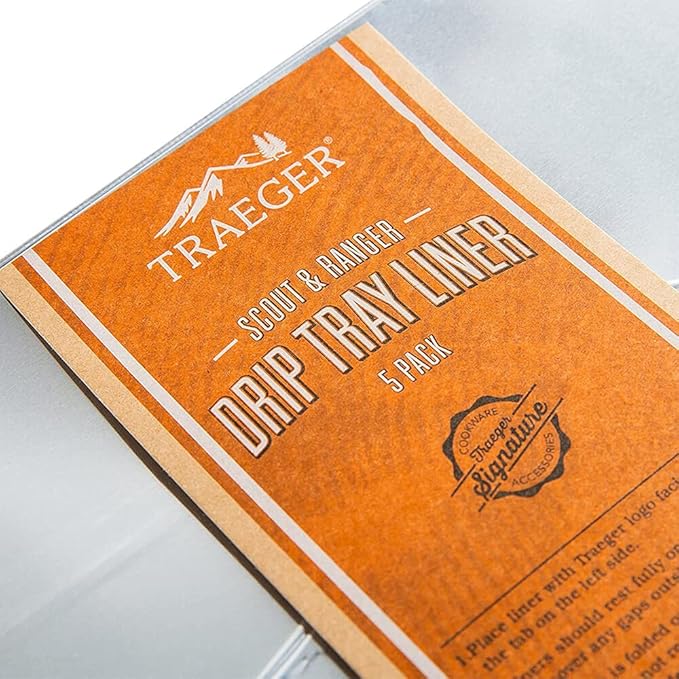 Traeger Grills BAC458 Ranger/Scout Drip Tray Liner Grill Accessory, 5 Count