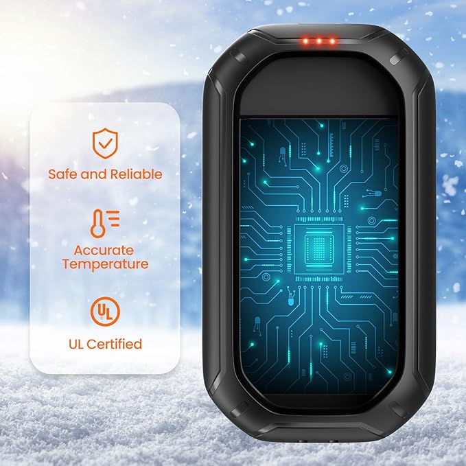 2 Pack Hand Warmers Rechargeable, 2025 New Portable Magnetic Electric with 12hrs Warmth, Double-Sided Heating Pocket Size for Outdoors, Camping - Winter Gifts for Women Men