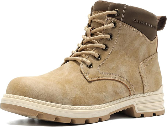 ANJOUFEMME Combat Hiking Boots for Women- Ladies Casual Outdoor Ankle Work Boots Lightweight Lace up Winter Shoes for Backpacking Trekking Walking