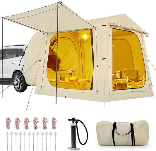 Inflatable Tents for Camping, Blow Up Tent with Hand Pump, Easy Setup InflatableTent 4 Season Tent, Waterproof Oxford Air Glamping Tents for Camping Adult 4/6/8 Person