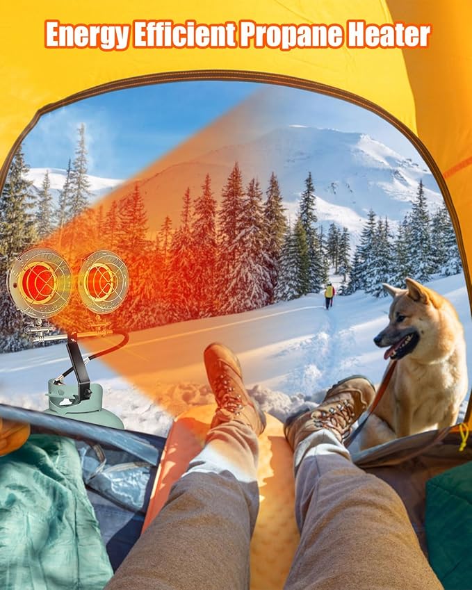 30000 BTU Propane Tank Top Heater Portable Vent Free Natural Gas Heater for Outdoor & Indoor Use, Large Safe Space Heater for Garage RV Camping Tent Hunting Ice Fishing Emergency Power Outage