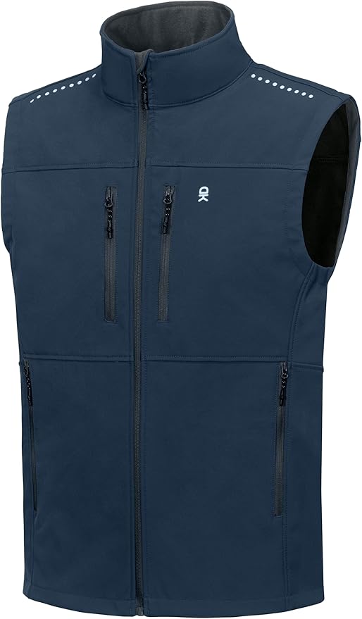 Little Donkey Andy Men's Golf Vest Warm Fleece Lining Hiking Vests Zip Up Sleeveless Outerwear Jacket