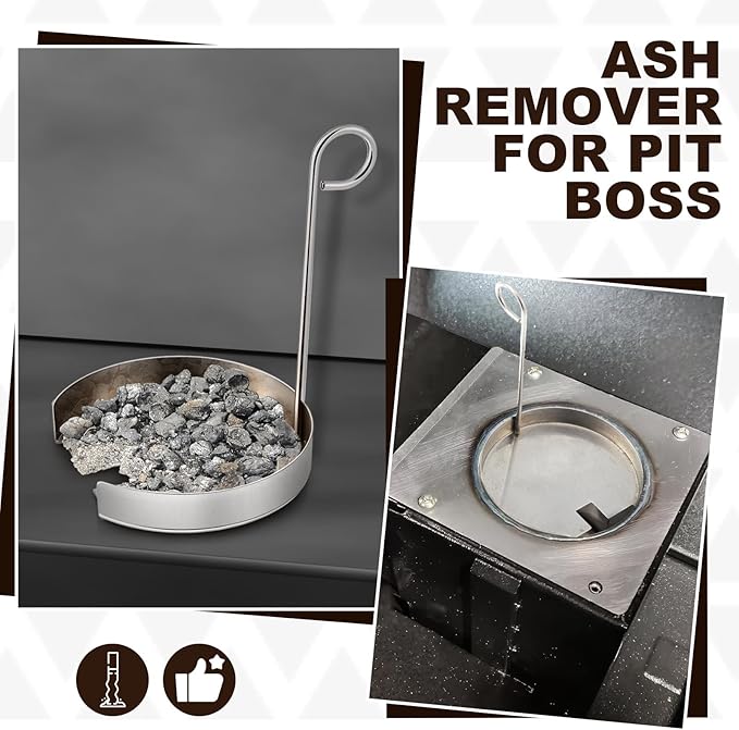 2 Pack Ash Remover Compatible with Pit Boss Camp Chef Pellet Grill Burn Pot Stainless Steel Pellet Grill Burn Pot Cleaning Accessories Ash Away Cleaning Ash Remover for Burner Gridiron