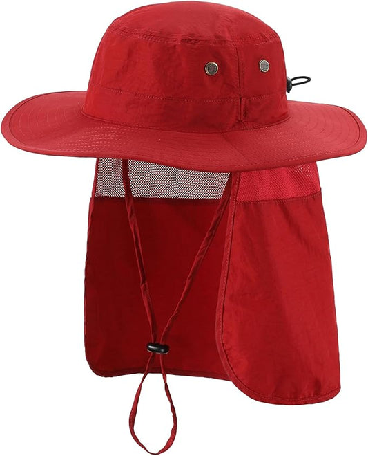 Home Prefer UPF50 Mens Sun Hat with Neck Flap Quick Dry UV Protection Cap Womens Wide Brim Fishing Hat Neck Flap Beach Garden