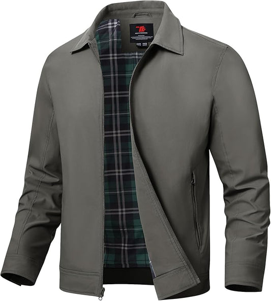 TBMPOY Men's Lightweight Jackets Casual Windbreaker Stylish Light Fall Spring Golf Work Dress Business