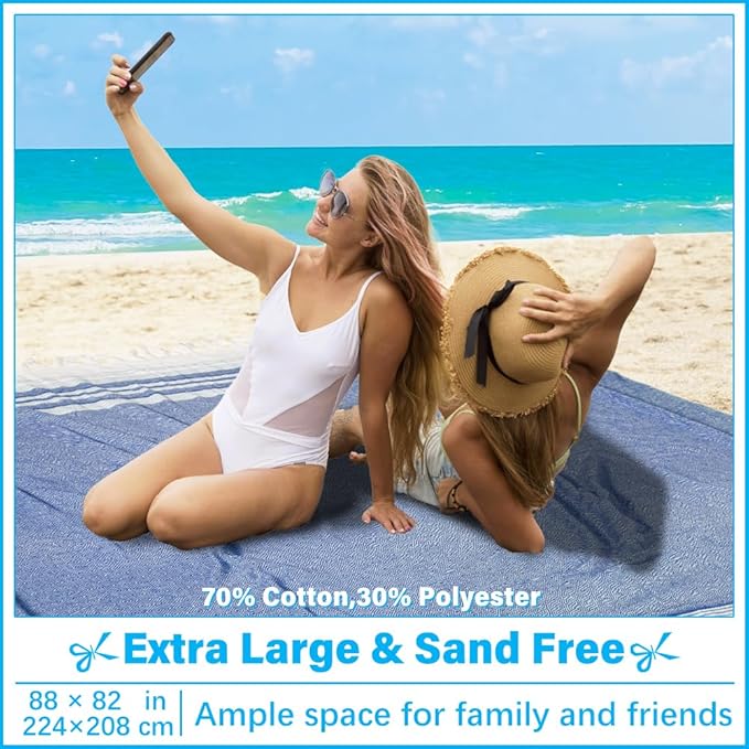 Oversized Turkish Beach Towel Blanket XXL Cotton Sandproof Towels Boho Woven Extra Large Big Sand Free Giant Throw Blankets Huge Quilt XL Picnic Camping Necessities Cloud for Adult Gifts