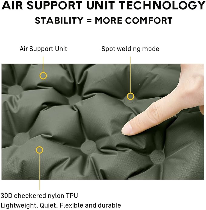 ETROL Portable Inflatable Seat Cushion, Lightweight Camping Air Sitting Pad with Storage Bag and Repair Cloths, Waterproof Air Bleacher Seat Cushion
