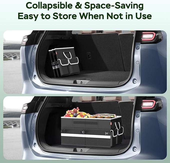 Cooler Bag – Soft Travel Cooler Holds 45 Cans, Stays Cold for 8H & Warm for 6H – Portable Car Trunk Organizer for Camping, Beach, Picnic