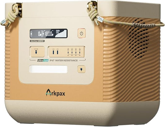 IP67 Waterproof Power Station - 1800W Portable Generator, 1209Wh LFP Battery Portable Solar Generator, 1.5 Hours Fast Recharge, 20ms UPS, Portable Power Station for Watersport, Camping, Home Outage