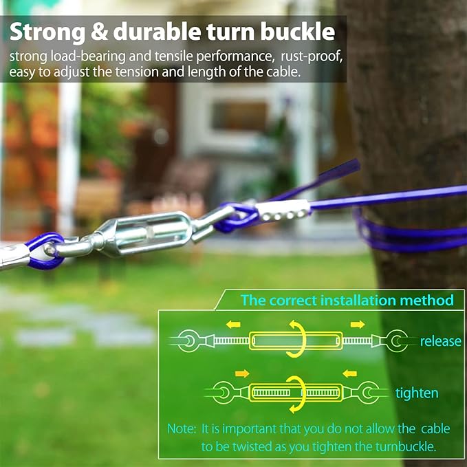 Patented Heavy Duty Dog Tie Out - X-Large Dogs Up to 250lbs - 100ft Cable & 10ft Run with 3 Stoppers for Yard & Camping