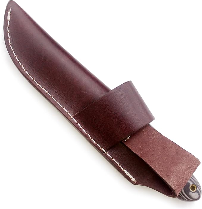 GCS Handmade Micarta Handle D2 Tool Steel Tactical Hunting Knife with leather sheath Full tang blade designed for Hunting & EDC GCS 307