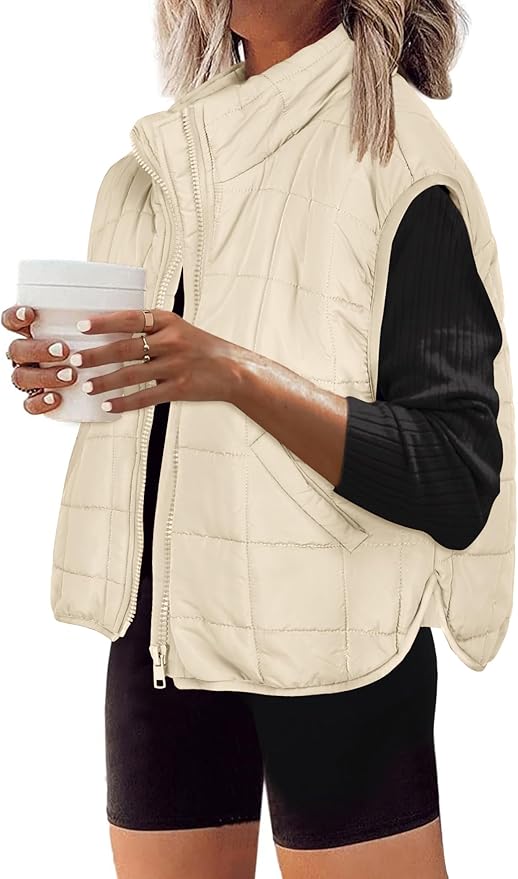 Zeagoo Womens Puffer Vest Ladies Sleeveless Zip Up Outerwear Warm Puffer Lightweight Down all Winter Jackets Coats 2025