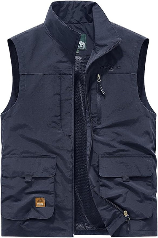 Gihuo Men's Lightweight Quick Dry Outdoor Multi Pockets Fishing Vest