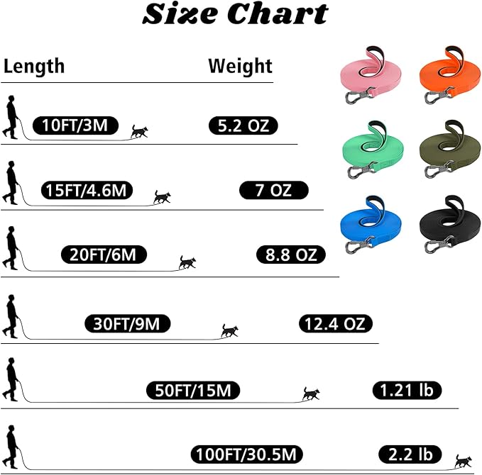 XiaZ Dog Leash Waterproof 6 FT, Training line Lead for Large Medium Small Dogs Outside Walking, Playing, Camping, or Yard (6FT, Olive)