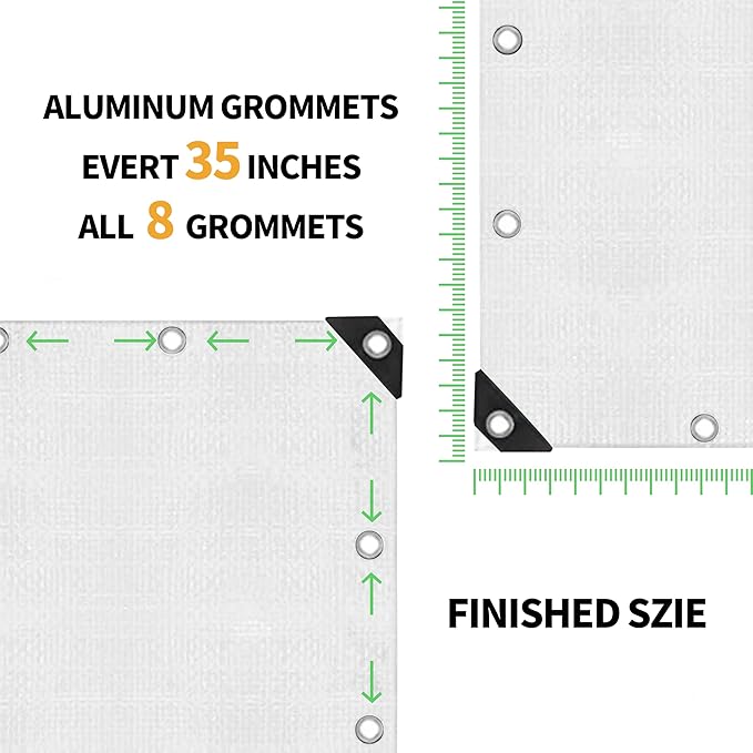 TARPAL 5x7 Feet White Tarp Waterproof (2 Pack) Small tarps Multipurpose Protective Cover All Purpose Poly Tarps Cover for Firewood Outdoor Furniture etc