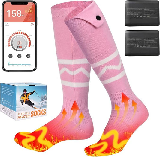 Heated Socks for Men Women with App Control, 8000mAh Battery Rechargeable, Electric Heating Warm Socks,360° Heating Warmth, Heated Toe Design, Foot Warmer for Skiing,Hiking, Hunting