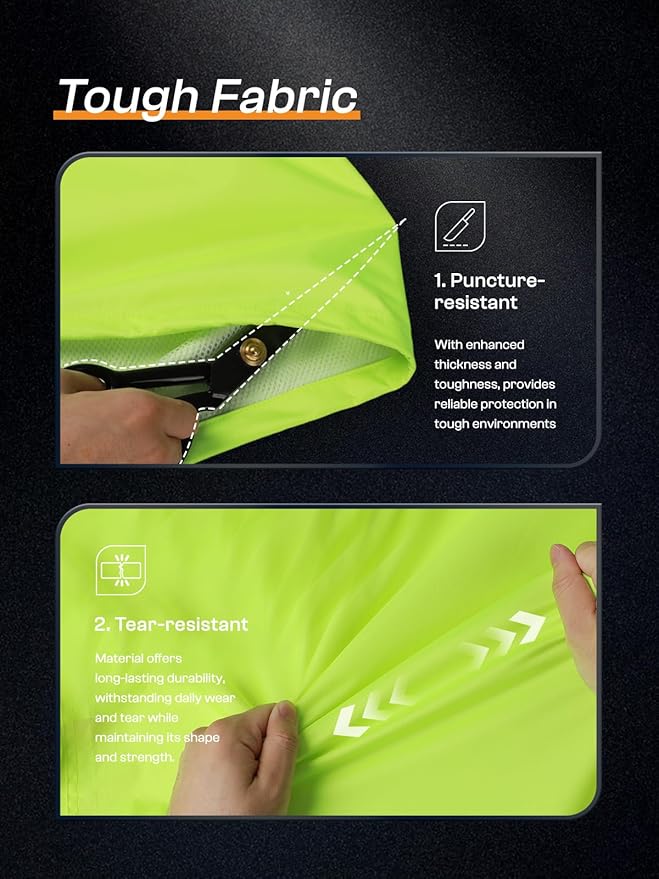 Men's Rain Suit High Visibility Reflective Work Rain Jacket Pants for All Sport Farm Fishing Motorcycle