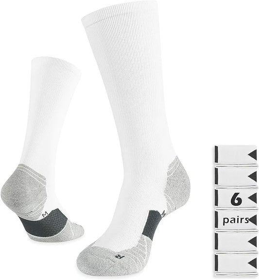 WANDER 3-6 Pairs Men's Athletic Run Cushion Over-the-Calf Tube Socks