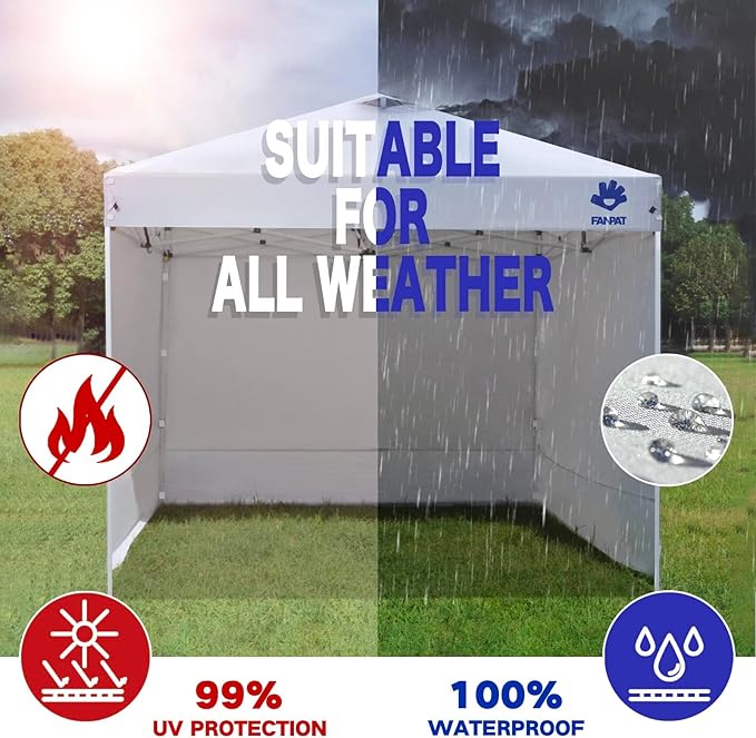 Instant Canopy Tent Sidewalls for 10x10 Pop Up Canopy Waterproof, 99% UV Protection, 3 Piece Sidewalls, Orange(3PCS Sidewall Only, Canopy Tent NOT Included)