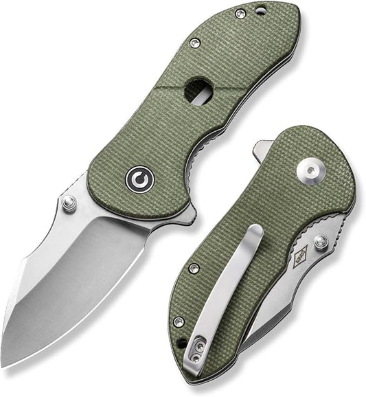 CIVIVI Gordo Folding Pocket Knife for EDC, Small Flipper Knife with 2.51" D2 Blade Micarta Handle, Utility Knife for Men Women Gift C22018C-2