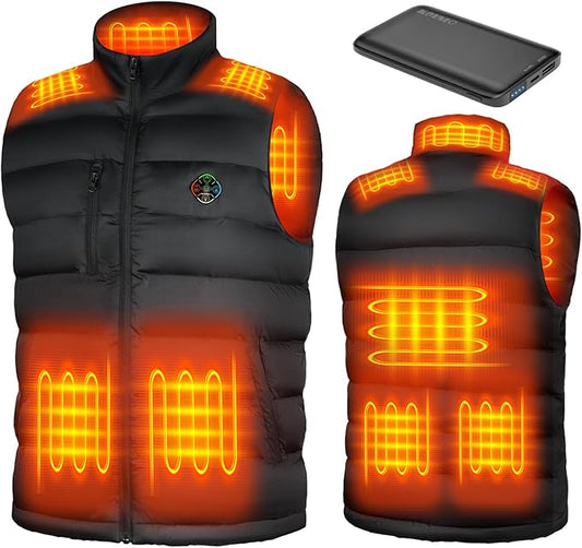 KOVNLO Heated Vest for Men with Battery Pack Included, Soft Fleece Smart Electric Lightweight Heated Jacket