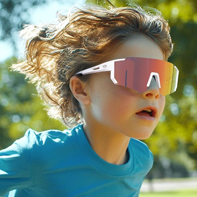 RIVBOS Youth Baseball Sunglasses for Kids(Boys&Girls) Polarized UV Protection Cycling Glasses RYS008