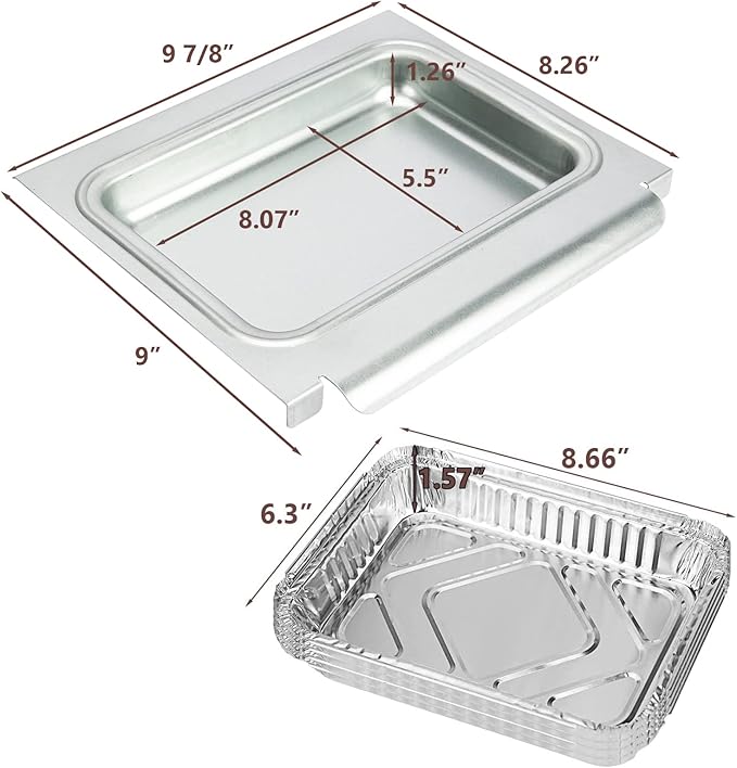 Uniflasy 67047 Catch Pan for Weber Spirit/Spirit II 200/300 Genesis and Genesis II LX200/300 Series Grill for Weber Traveler Drip Tray with 6415 Aluminum Liner, Replacement for Weber 67047 83156 6415