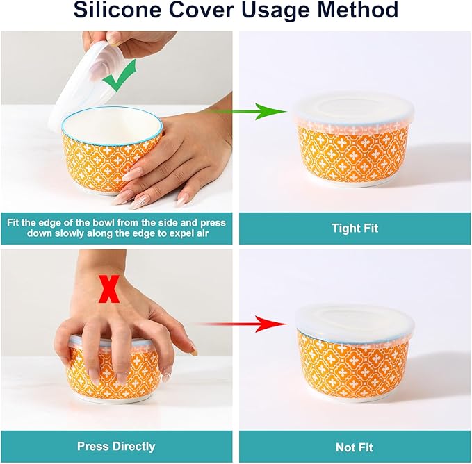 Selamica Ramekins with Lids 4 oz Oven Safe, Creme Brulee Ramekins Souffle Dishes with Covers, Stackable Ceramic Mini Ramekin Bowls Set for Dipping, Custard, Pudding, Baking, Set of 6, Assorted Colors