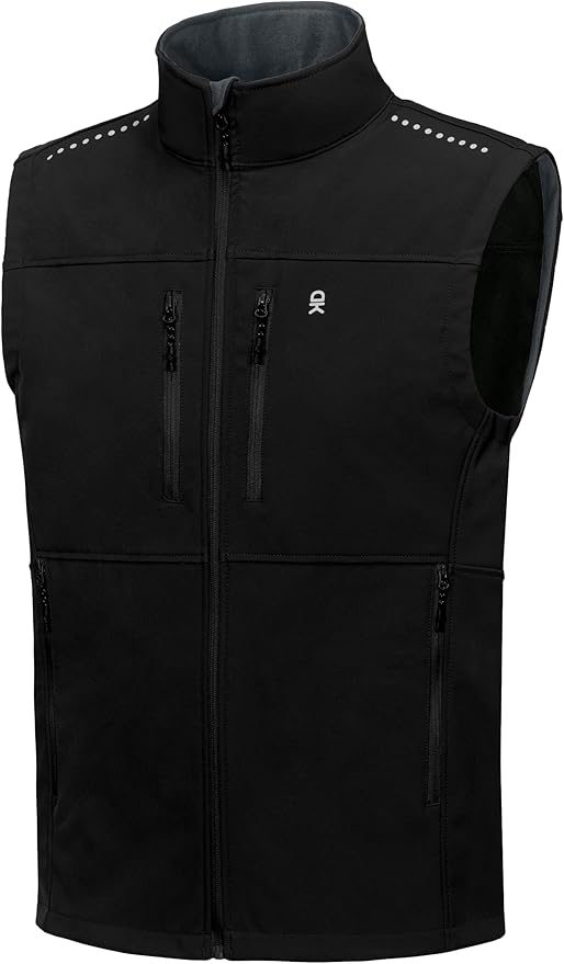 Little Donkey Andy Men's Golf Vest Warm Fleece Lining Hiking Vests Zip Up Sleeveless Outerwear Jacket