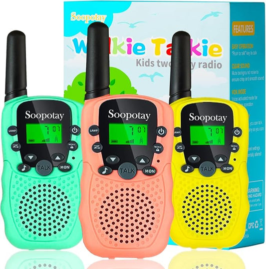 Walkie Talkies for Kids, Walkie Talkie Toys for Girls & Boys, Outdoor Toys for Ages 4-8-12, Built-in Flashlight, 22 Channels, Stocking Stuffers for Kids, Gifts for 3 4 5 6 7 8 9 10 Year Old Girls Boys