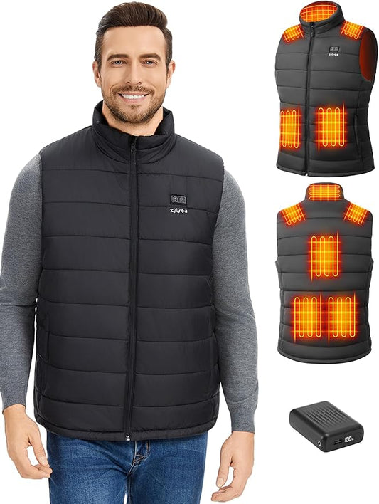 Heated Vest for Men with 18400mAh 7.4V Battery, Rechargeable Electric Warming Vests, Lightweight Thermal Jacket