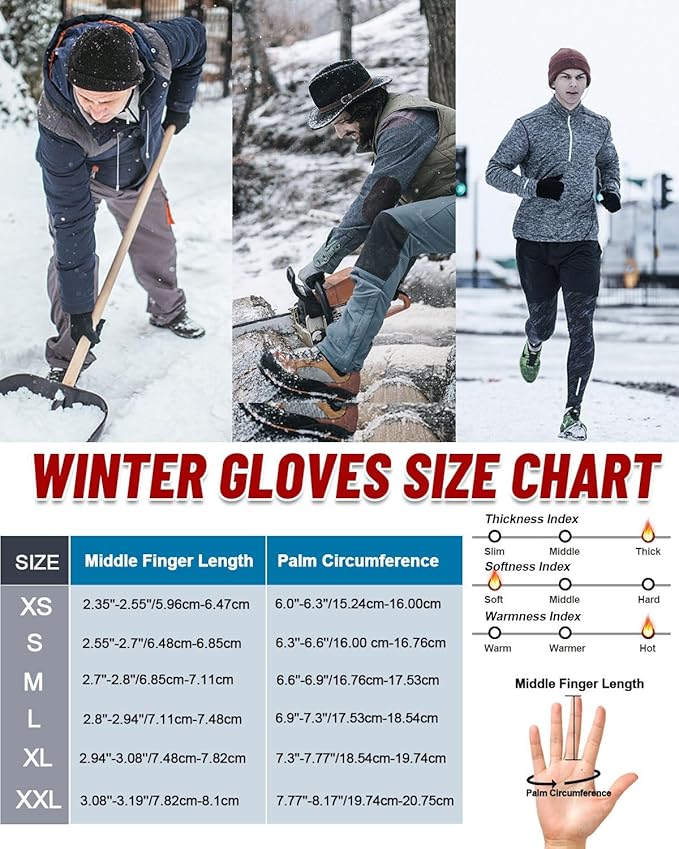 RIGWARL Gloves for Cool&Cold Weather Waterproof, Winter Gloves for Men Women Touch Screen