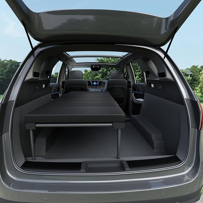 Folding Camping Cot for Adults,Heavy Duty Outdoor Bed with Adjustable Leg and Length 600D Oxford 400lbs Max, SUV Sleeping Platform for Traveling Black (High Legs-Complete)