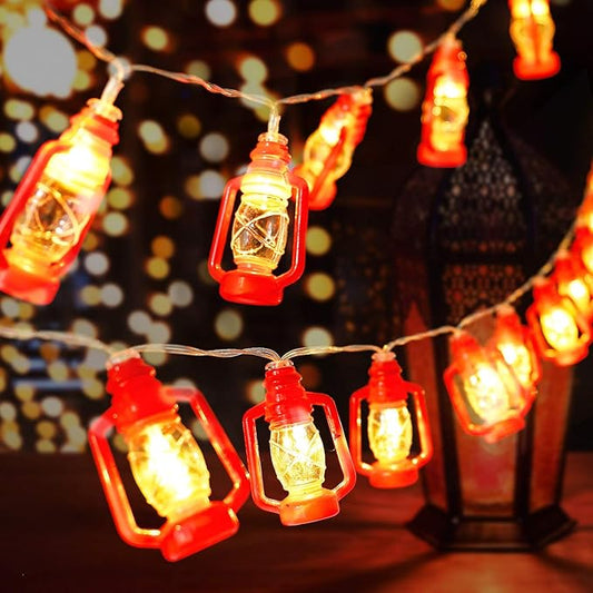 AceList 30 LED Red Lantern String Lights for Bedroom Patio Garden Holiday Home Indoor Decorations, Mini Kerosene Lights String (Warm White Light)