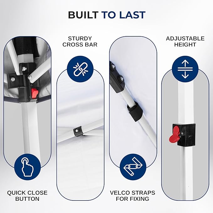 SereneLife 10x30 Ft. Pop Up Commercial Tent – Large Instant Pop-Up Canopy, Heavy Duty Waterproof Polyester Shelter with Wheels, Sandbags, Stakes & Ropes, Ideal for Parties, Events, & Gatherings