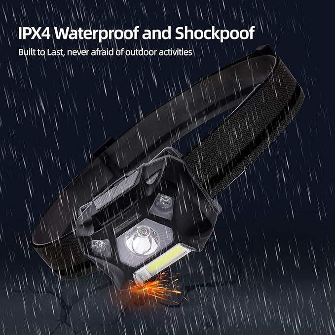 KunHe Pack 2 Red Light LED Headlamps Flashlights Headlight Bright Head Lamp for Adults Night Vision and Outdoor Camping