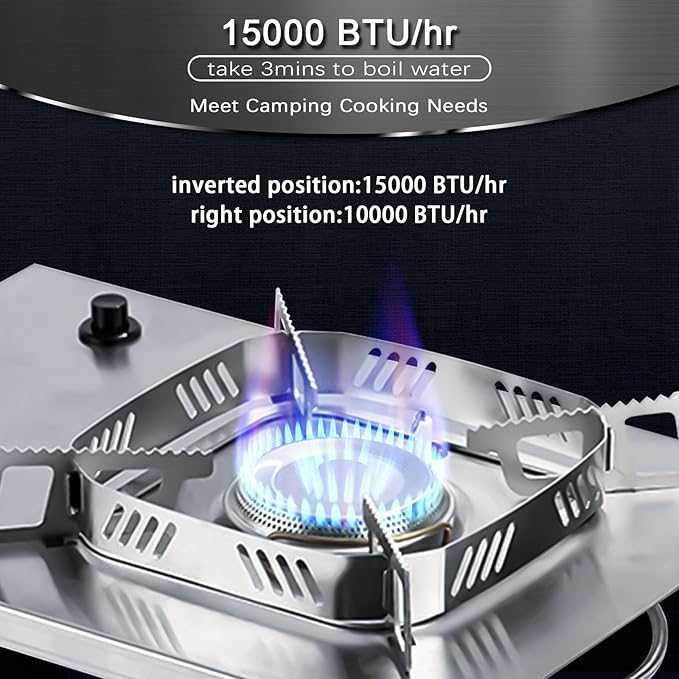 IGT Camping Stove, Desktop & Embed Folding Gas Stove, Portable Gas Stove with Carrying Handle, Outdoor Camping Cooking Stove
