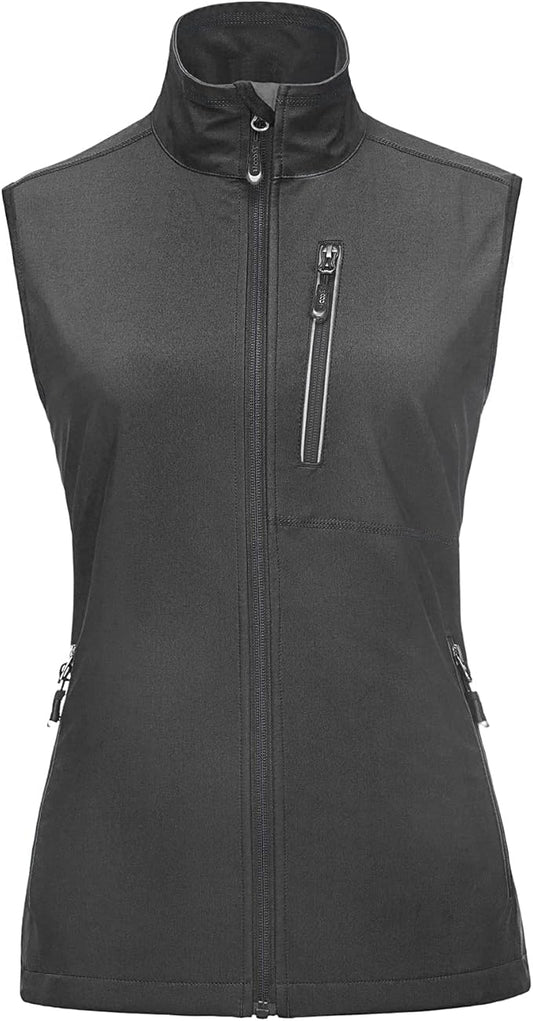 33,000ft Women's Lightweight Running Vest Outerwear with Pockets, Windproof Sleeveless Jacket for Golf Hiking Travel