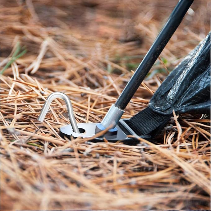 9 Inch Tent Stake Yard Inflatable Stakes Metal Tent Pegs Heavy Duty Ground Stake Fence Hooks Camping Spikes for Canopies, Tarp and Outdoor Christmas Decorations (12)