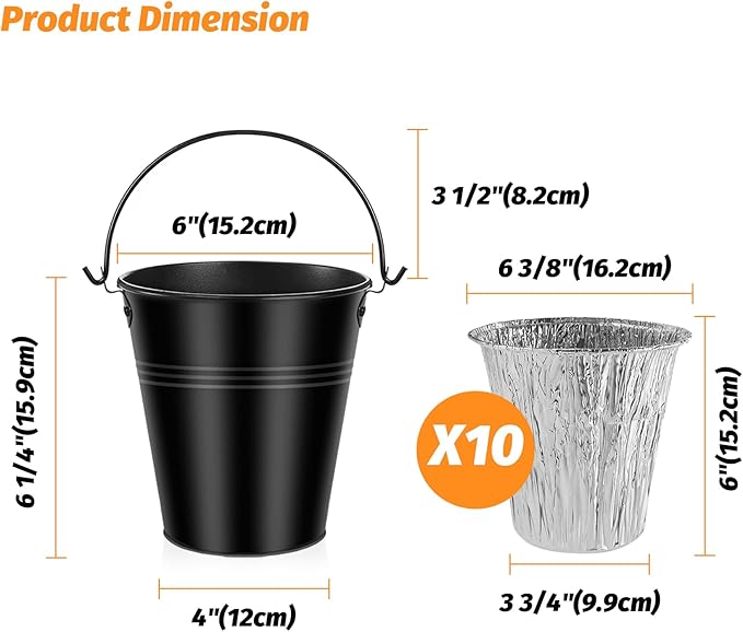 Drip Grease Bucket & 10 Pack Bucket Liners Set Compatible for Pit Boss Traeger Oklahoma Joe's Camp Chef Z Grill and More Pellet Grills Replacement Parts