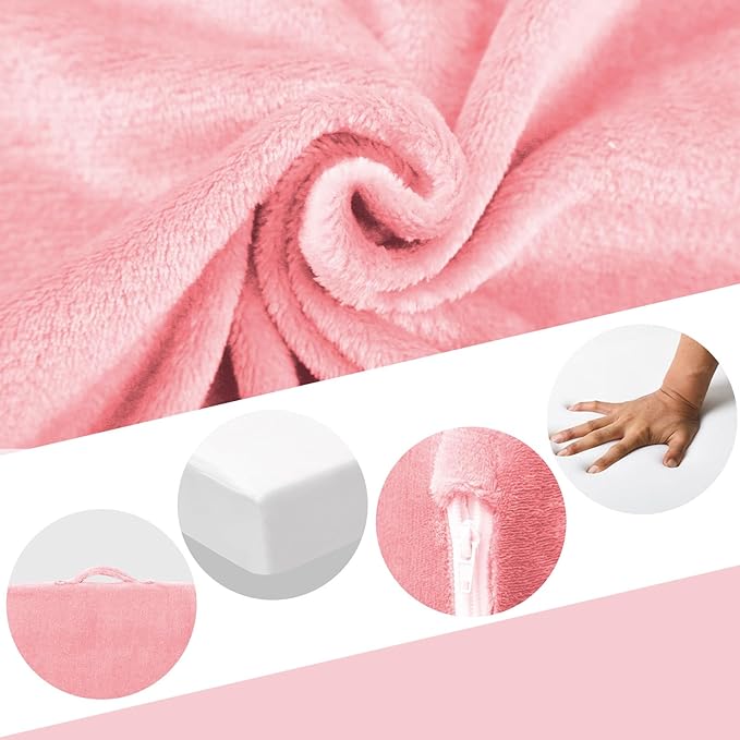 MeMoreCool Foldable Floor Mattress for Kids, Toddler Nap Mat for Daycare, Portable Trifold Futon and Floor Bed, Tri-Folding Mattress, Pink 57x22 Inch