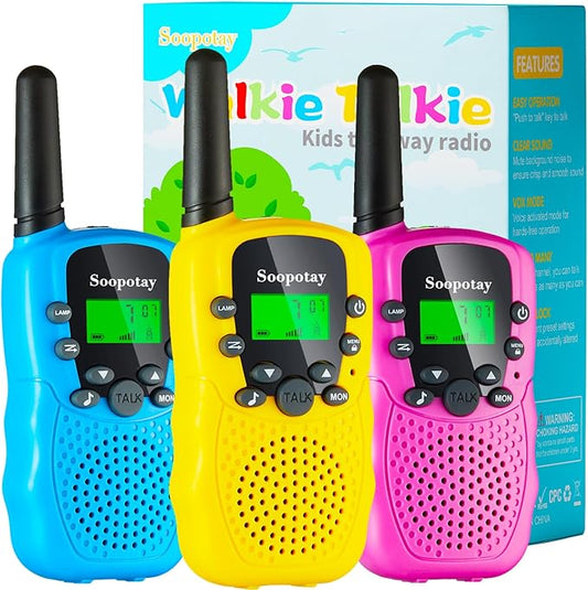 Walkie Talkies for Kids, Walkie Talkie Toys for Girls Boys, Outdoor Toys for Ages 4-8-12, Built-in Flashlight, 22 Channels, Birthday Gifts for 3 4 5 6 7 8 9 10 Year Old Girl Boys