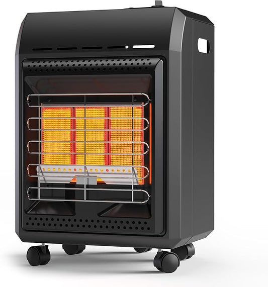 Propane Heater 6000 to 18000 BTU 3 Setting Tank Heater with Regulator,Cordless Portable Propane Heaters for Garages, Yards and Camping Use